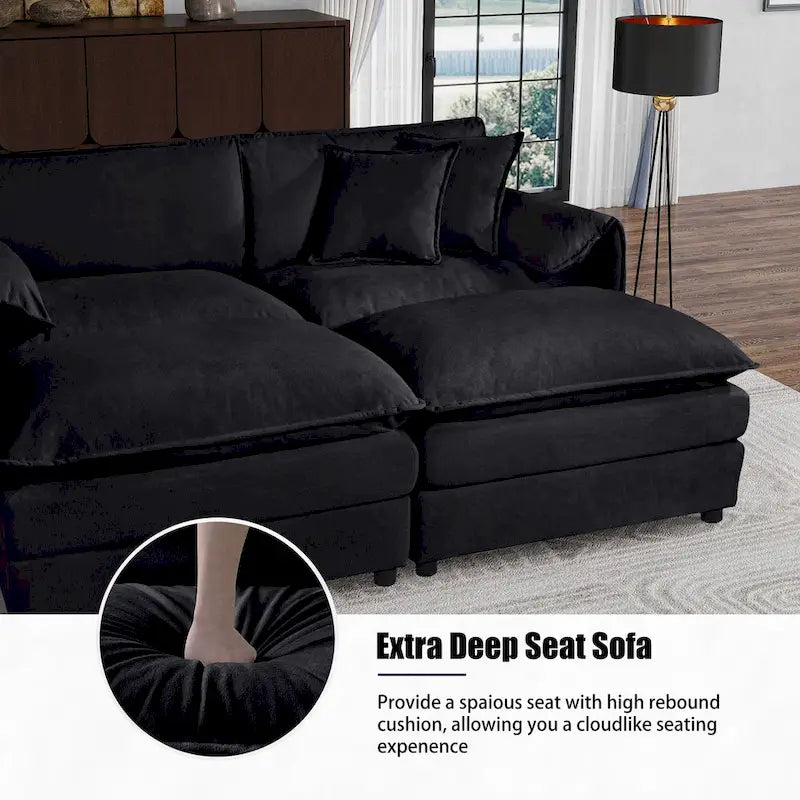 Ensemble de 2 fauteuils d'appoint en chenille, avec larges accoudoirs et sièges profonds de 76 cm (capacité de 363 kg)
