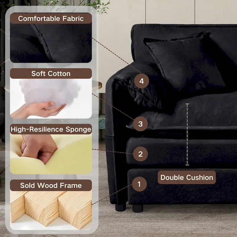 Ensemble de 2 fauteuils d'appoint en chenille, avec larges accoudoirs et sièges profonds de 76 cm (capacité de 363 kg)