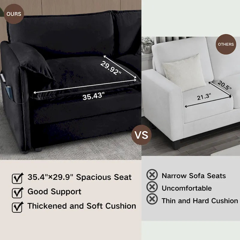 Ensemble de 2 fauteuils d'appoint en chenille, avec larges accoudoirs et sièges profonds de 76 cm (capacité de 363 kg)