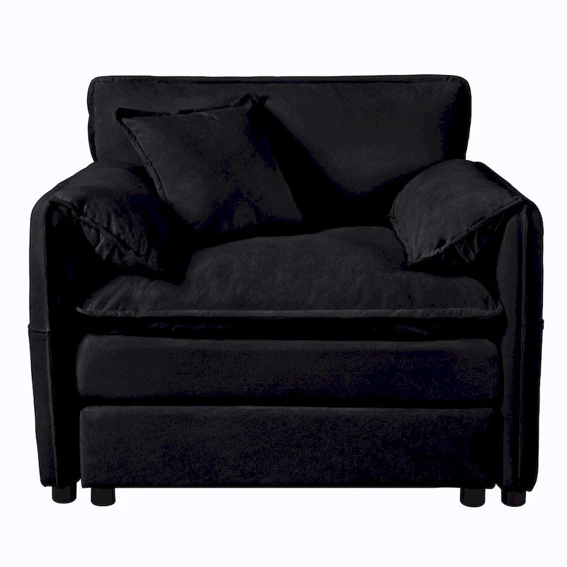 Ensemble de 2 fauteuils d'appoint en chenille, avec larges accoudoirs et sièges profonds de 76 cm (capacité de 363 kg)