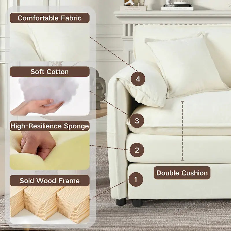 Ensemble de 2 fauteuils d'appoint en chenille, avec larges accoudoirs et sièges profonds de 76 cm (capacité de 363 kg)