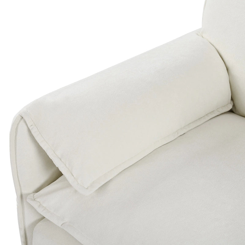 Ensemble de 2 fauteuils d'appoint en chenille, avec larges accoudoirs et sièges profonds de 76 cm (capacité de 363 kg)