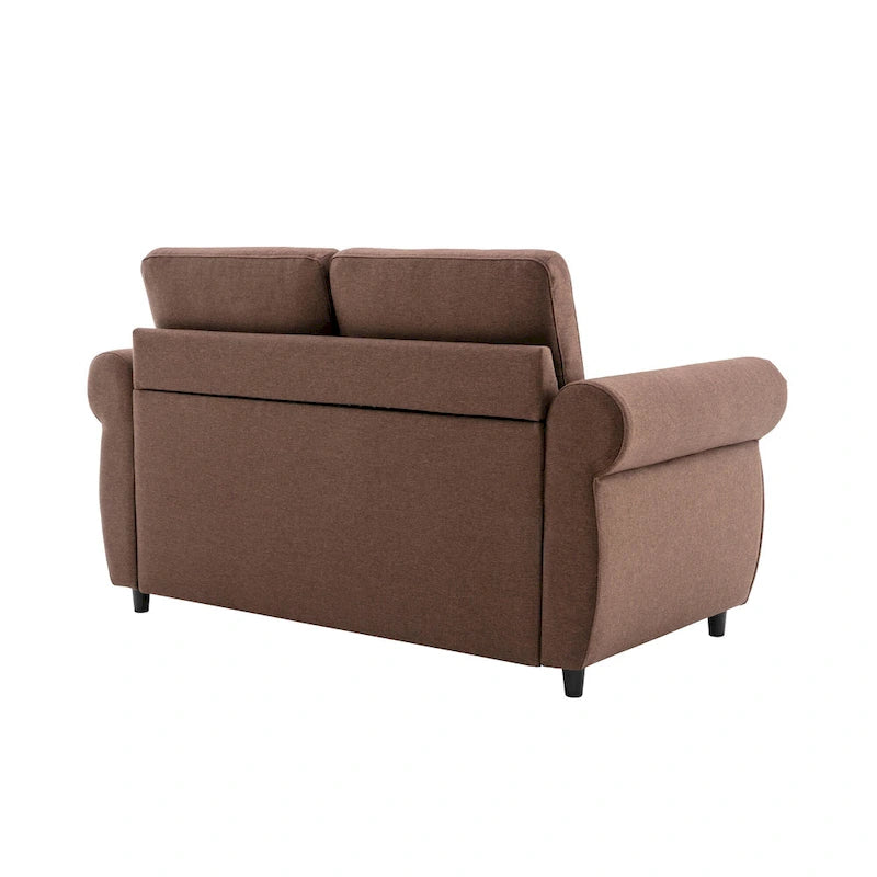Canapé-lit gigogne de 147 cm avec matelas en mousse à mémoire de forme simple, deux ports de chargement USB