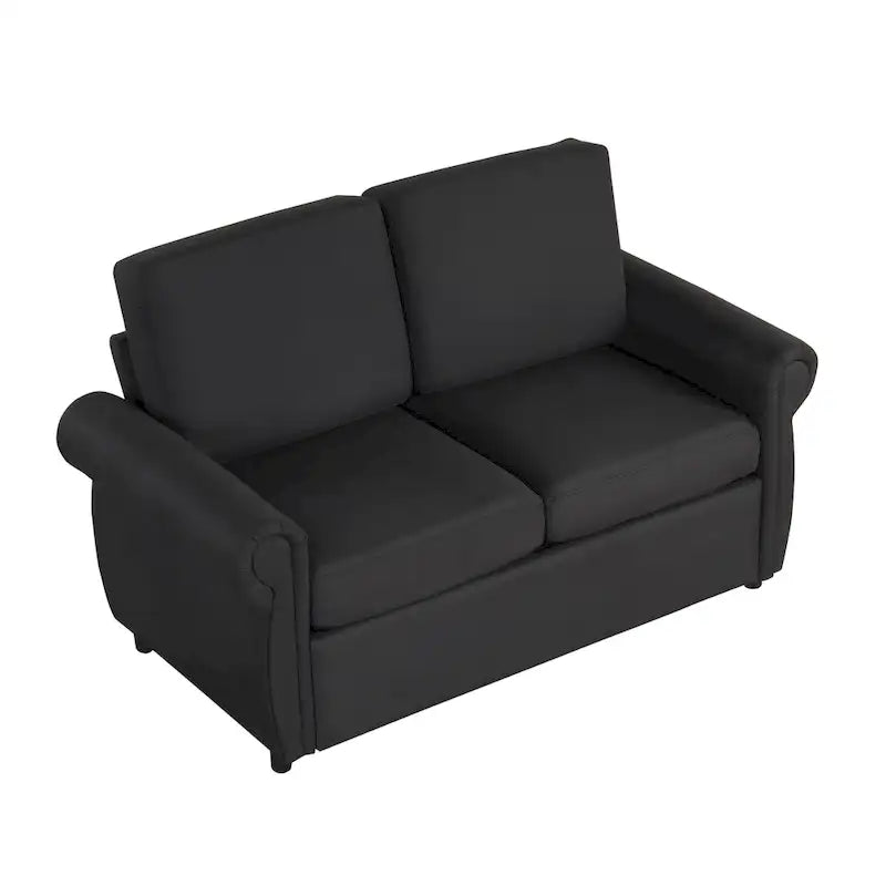 Canapé-lit gigogne de 147 cm avec matelas en mousse à mémoire de forme simple, deux ports de chargement USB