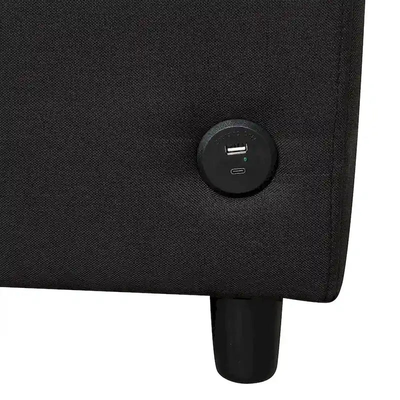 Canapé-lit gigogne de 147 cm avec matelas en mousse à mémoire de forme simple, deux ports de chargement USB