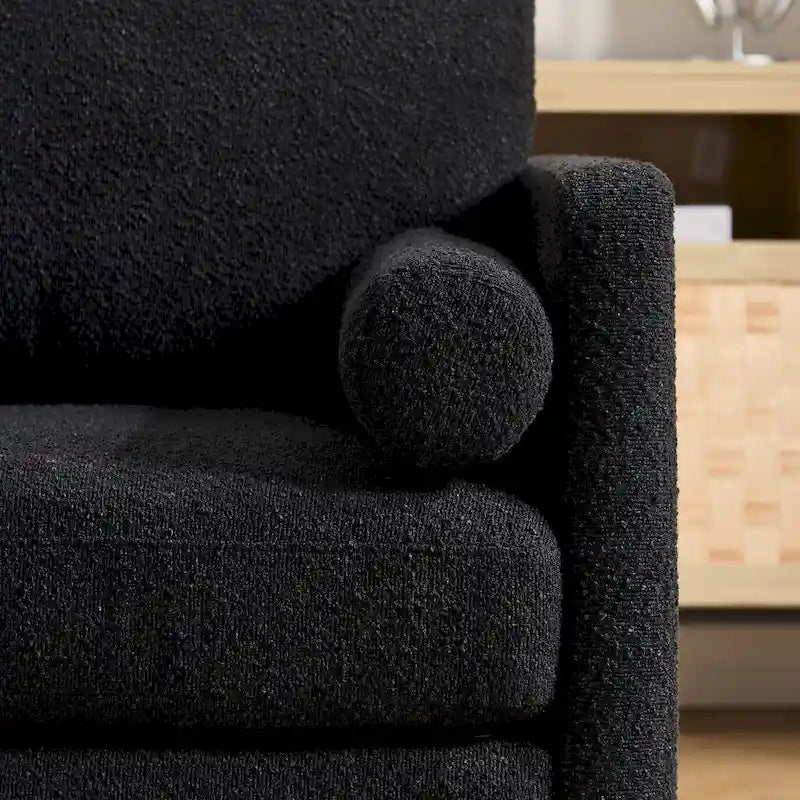 Fauteuil de lecture moderne de 35,4 W, fauteuil d'appoint rembourré avec oreillers et pieds en bois