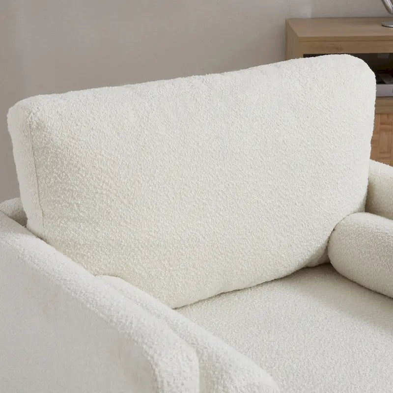 Fauteuil de lecture moderne de 35,4 W, fauteuil d'appoint rembourré avec oreillers et pieds en bois