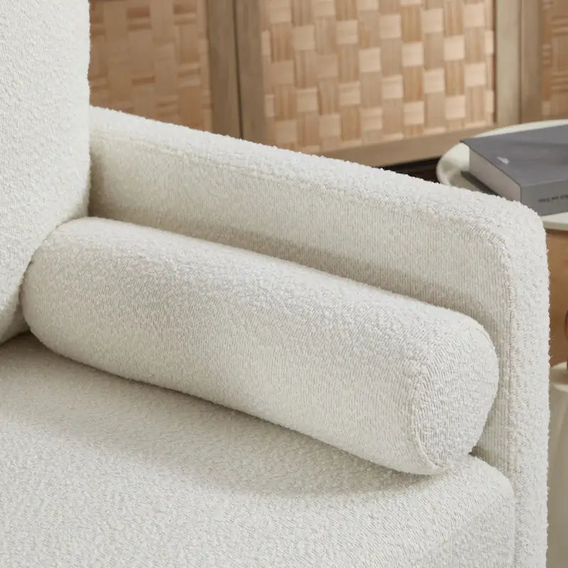 Fauteuil de lecture moderne de 35,4 W, fauteuil d'appoint rembourré avec oreillers et pieds en bois