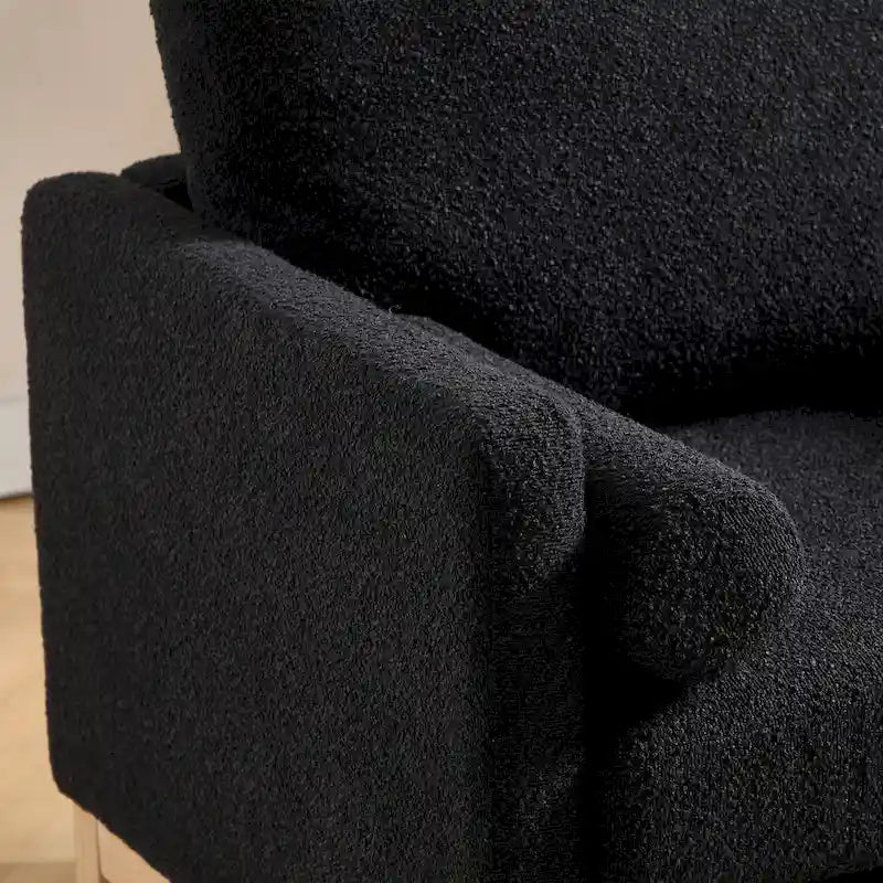 Fauteuil de lecture moderne de 35,4 W, fauteuil d'appoint rembourré avec oreillers et pieds en bois