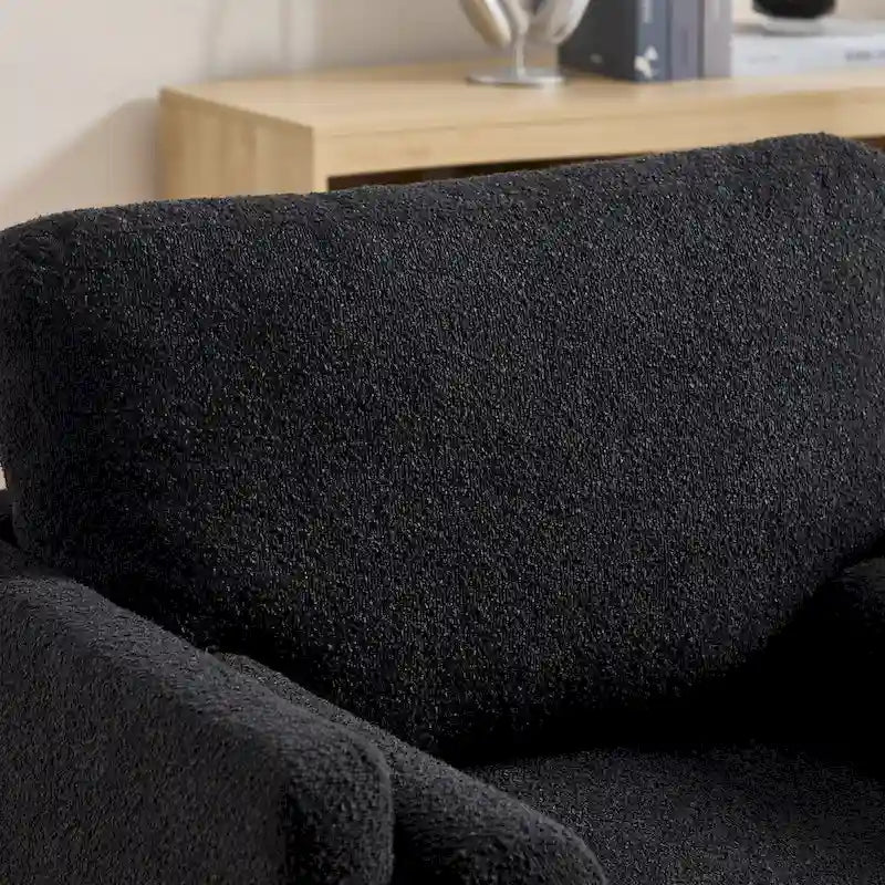 Fauteuil de lecture moderne de 35,4 W, fauteuil d'appoint rembourré avec oreillers et pieds en bois