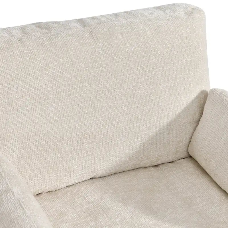 Fauteuil une place et demie en chenille, grand format, largeur 105,4 cm, garnissage en duvet