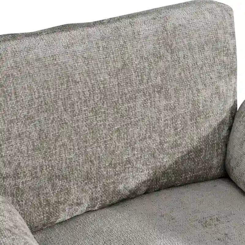 Fauteuil une place et demie en chenille, grand format, largeur 105,4 cm, garnissage en duvet