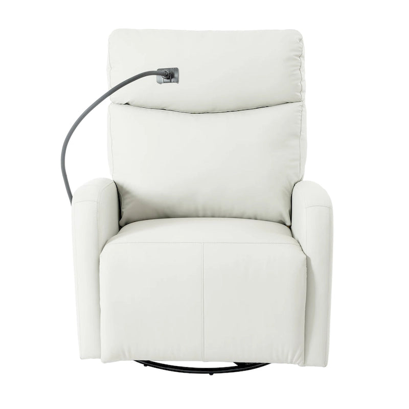 Fauteuil inclinable électrique avec pivotement à 270°, ports USB et repose-pieds réglable pour salon et chambre de bébé