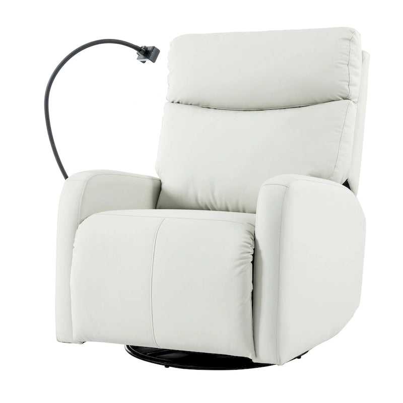 Fauteuil inclinable électrique avec pivotement à 270°, ports USB et repose-pieds réglable pour salon et chambre de bébé