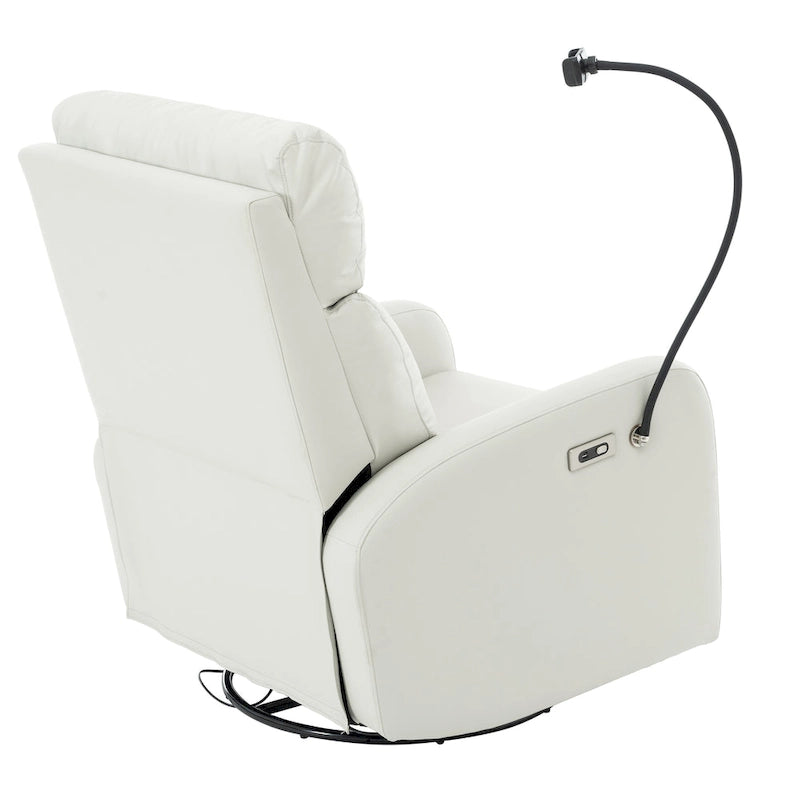 Fauteuil inclinable électrique avec pivotement à 270°, ports USB et repose-pieds réglable pour salon et chambre de bébé