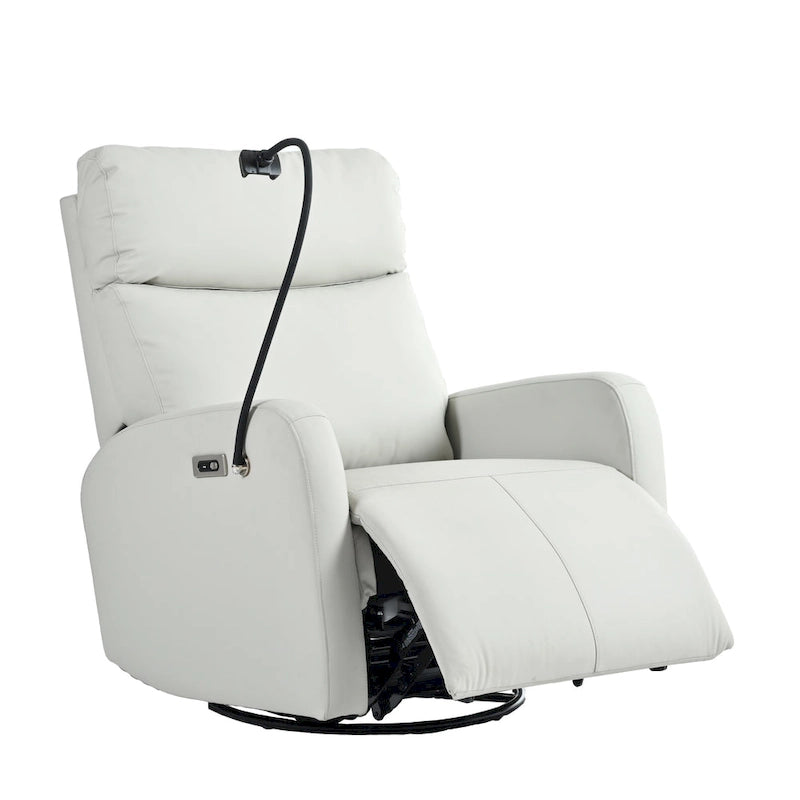 Fauteuil inclinable électrique avec pivotement à 270°, ports USB et repose-pieds réglable pour salon et chambre de bébé
