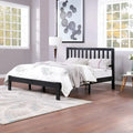 Lit plateforme deux places en bois d'acacia, style ferme moderne