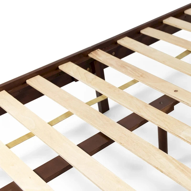 Lit plateforme deux places en bois d'acacia, style ferme moderne