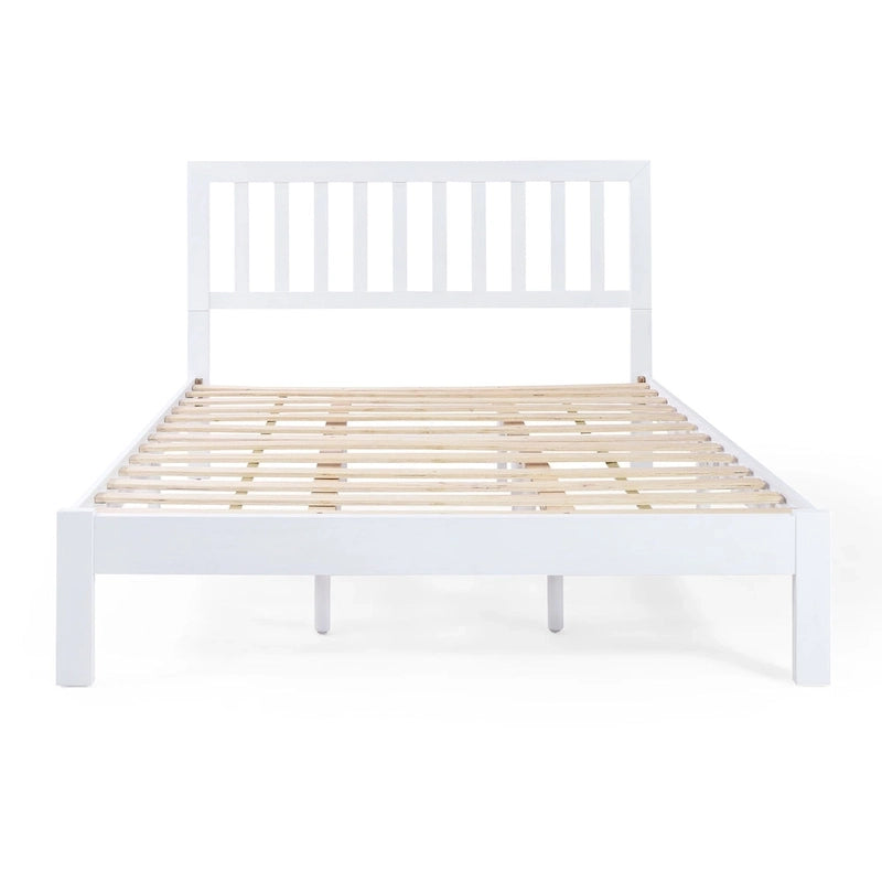 Lit plateforme deux places en bois d'acacia, style ferme moderne