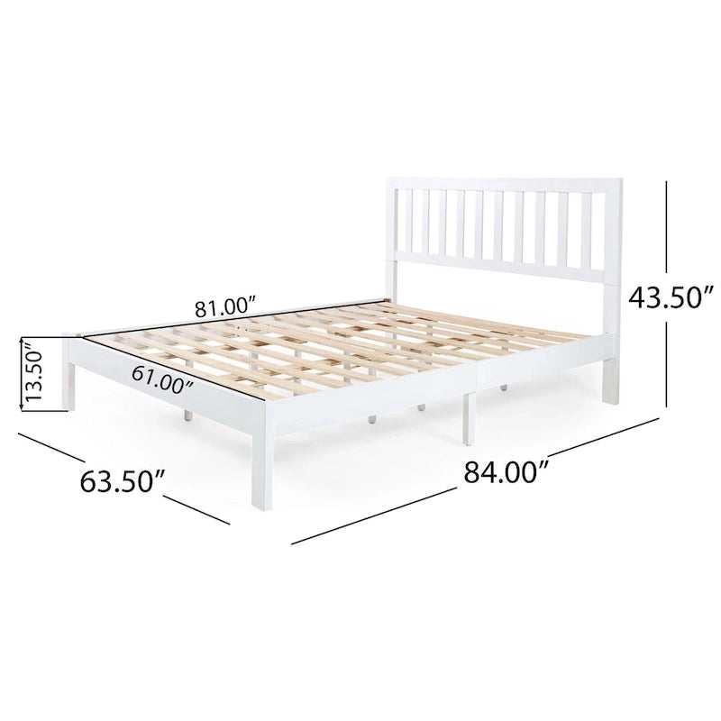 Lit plateforme deux places en bois d'acacia, style ferme moderne