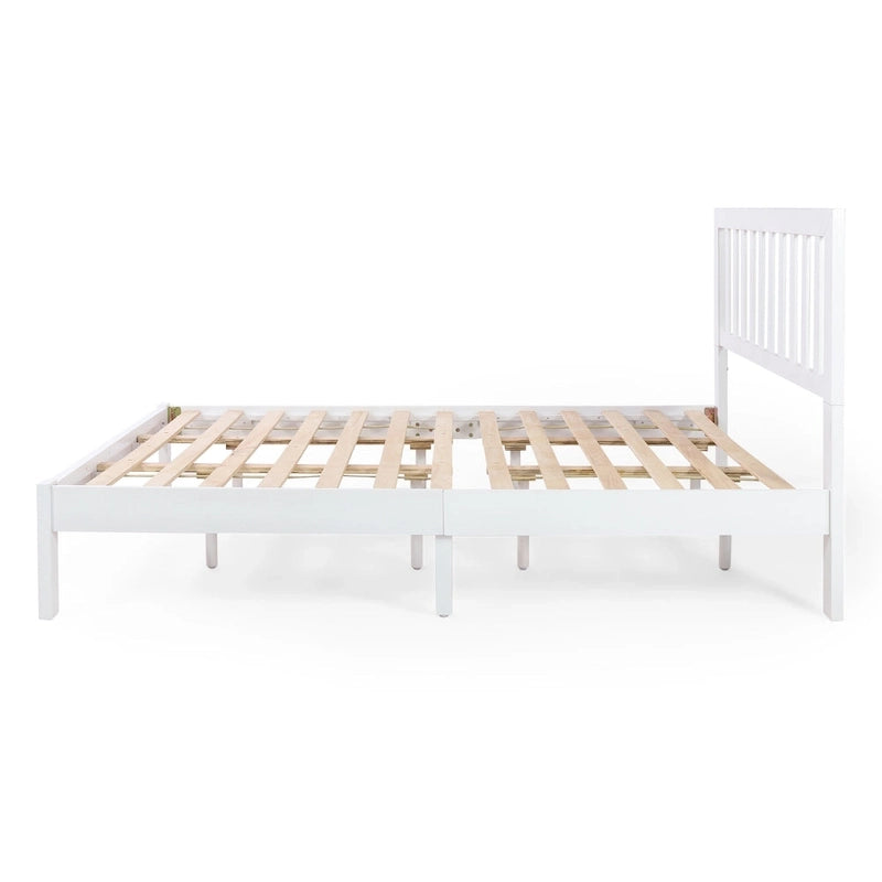Lit plateforme deux places en bois d'acacia, style ferme moderne