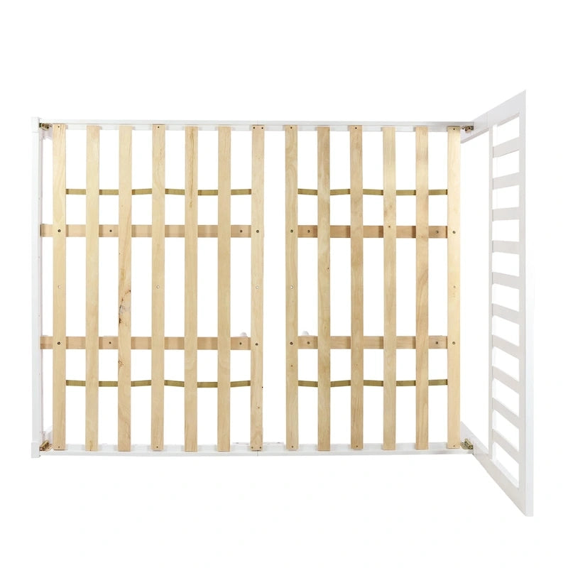 Lit plateforme deux places en bois d'acacia, style ferme moderne