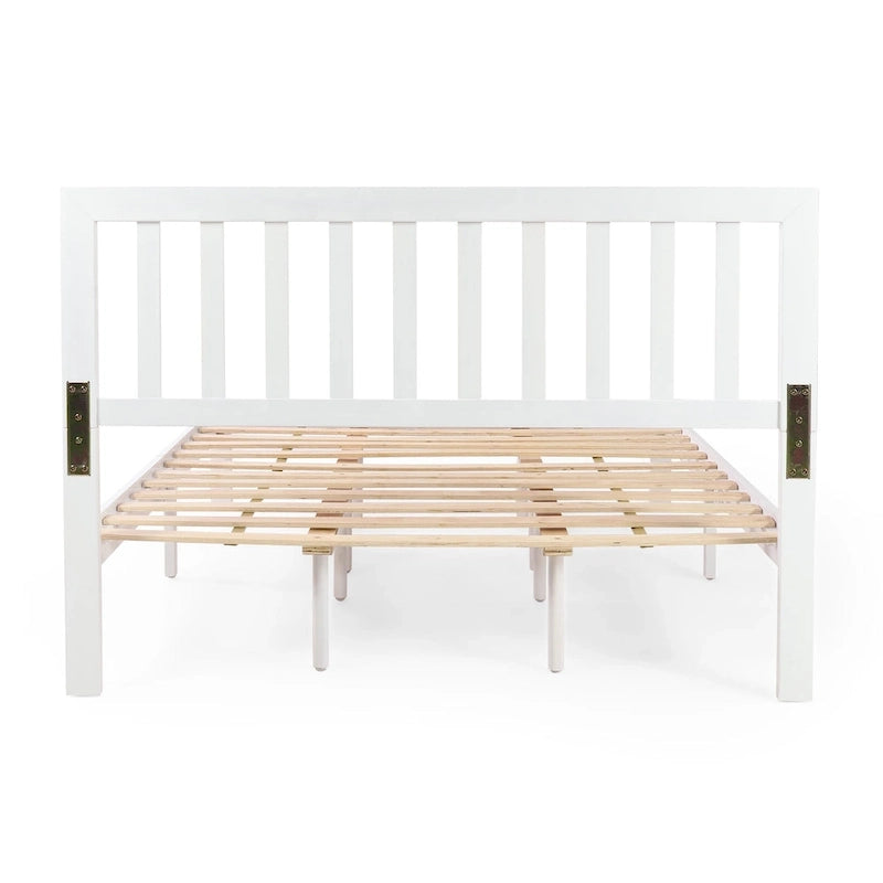 Lit plateforme deux places en bois d'acacia, style ferme moderne