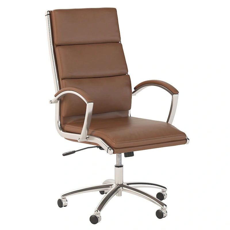 Fauteuil de bureau de direction à haut dossier en similicuir