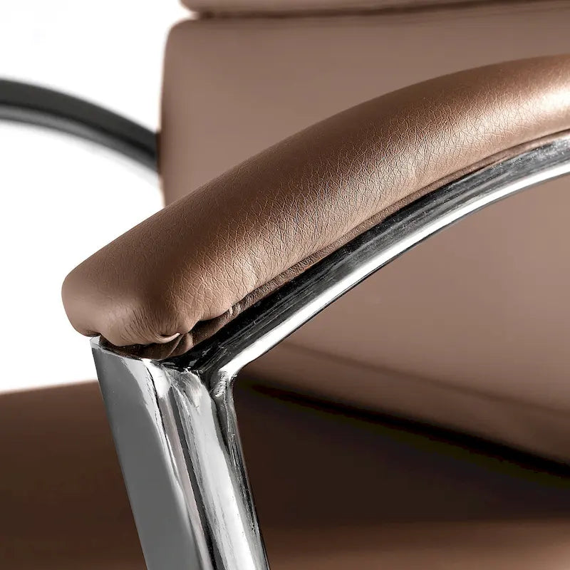 Fauteuil de bureau de direction à haut dossier en similicuir
