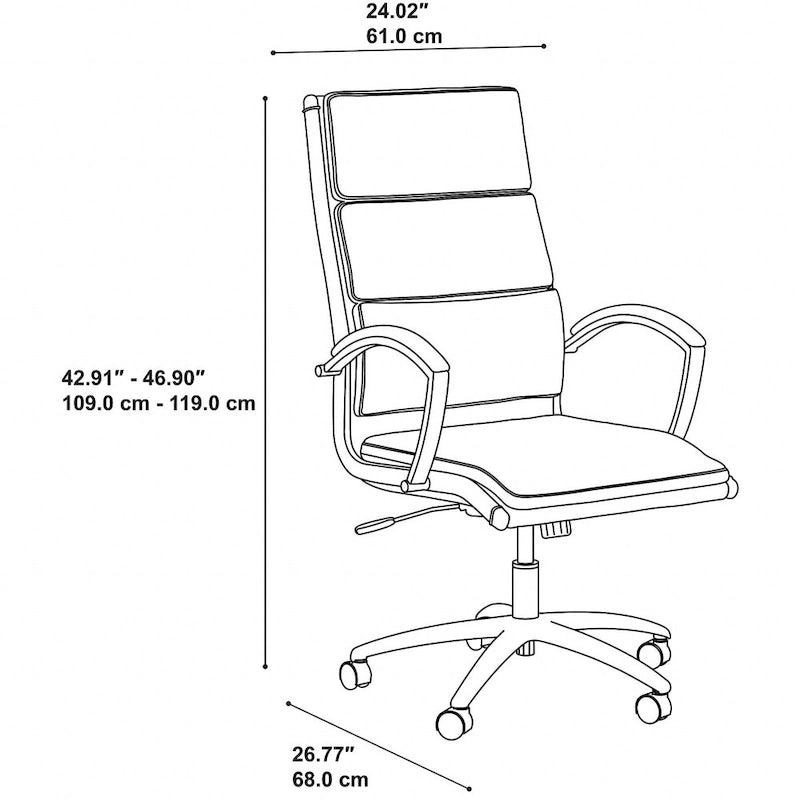 Fauteuil de bureau de direction à haut dossier en similicuir