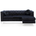 Sectionnel capitonné en velours de 83 po avec 2 coussins décoratifs – 83L x 58W x 31H