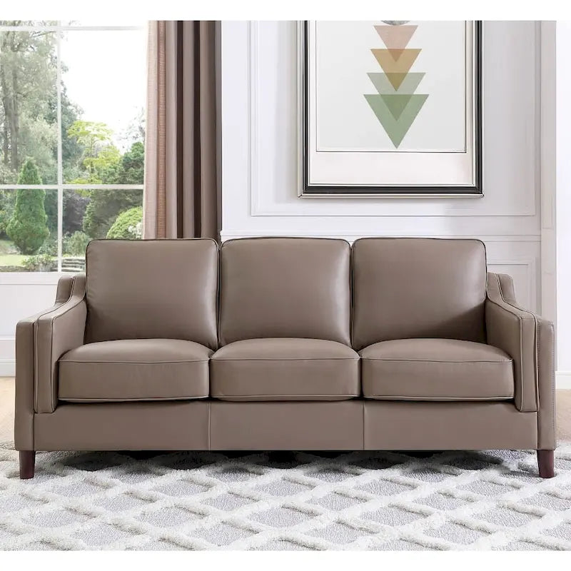 Ensemble de canapés en cuir pleine fleur, canapé et fauteuil - Canapé, fauteuil