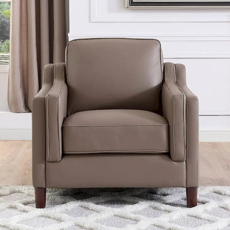 Ensemble de canapés en cuir pleine fleur, canapé et fauteuil - Canapé, fauteuil