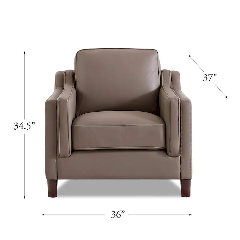 Ensemble de canapés en cuir pleine fleur, canapé et fauteuil - Canapé, fauteuil