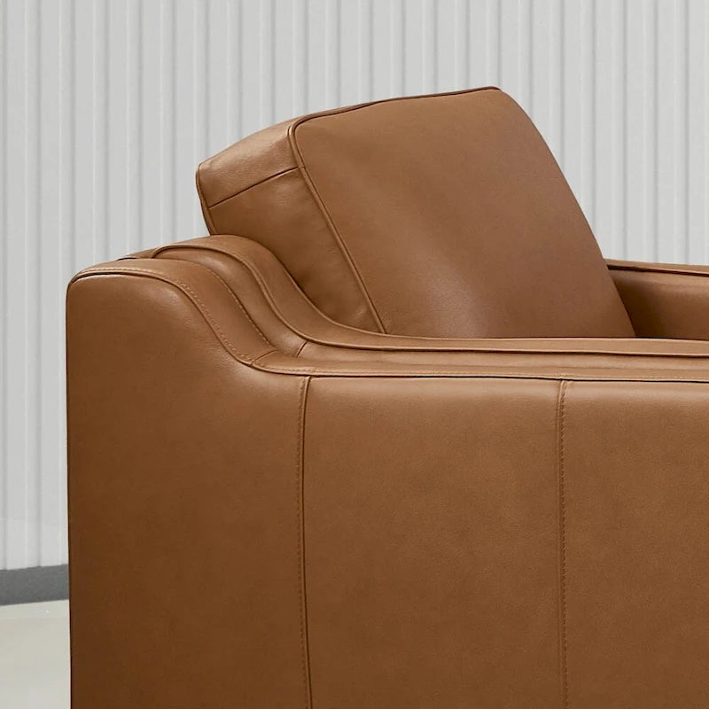 Ensemble de canapés en cuir pleine fleur, canapé et fauteuil - Canapé, fauteuil
