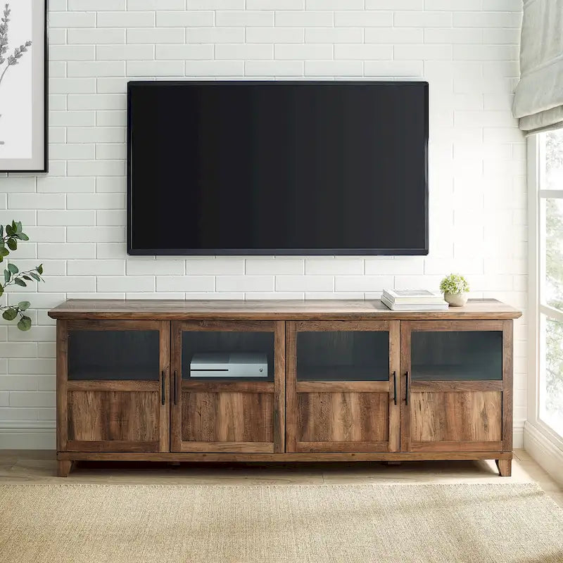 Meuble TV 4 portes de 70 pouces à panneau fendu