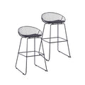 Tabouret de bar en métal avec coussin d'assise amovible en cuir PU