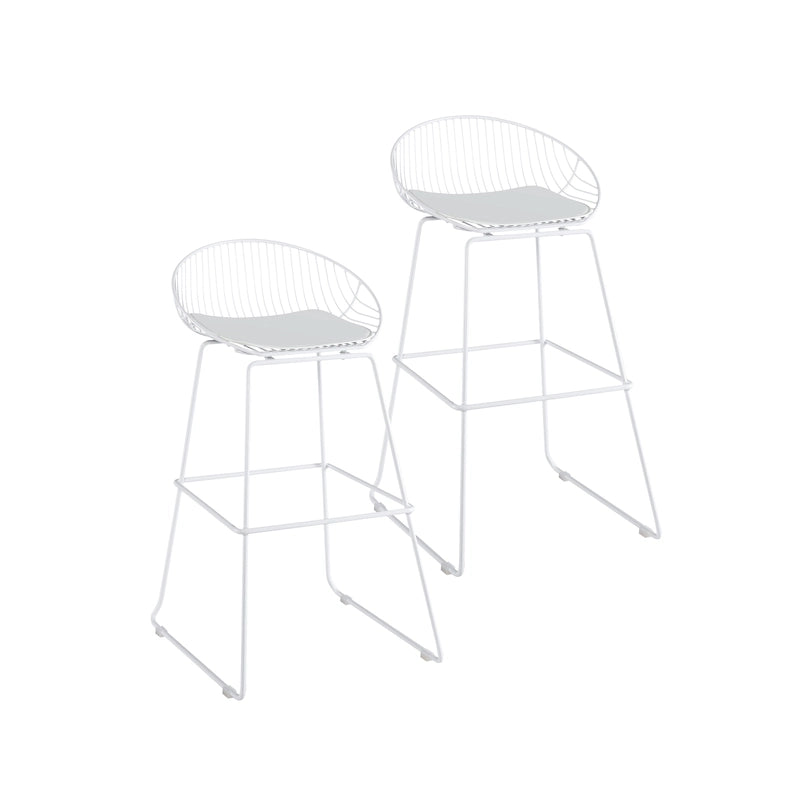 Tabouret de bar en métal avec coussin d'assise amovible en cuir PU