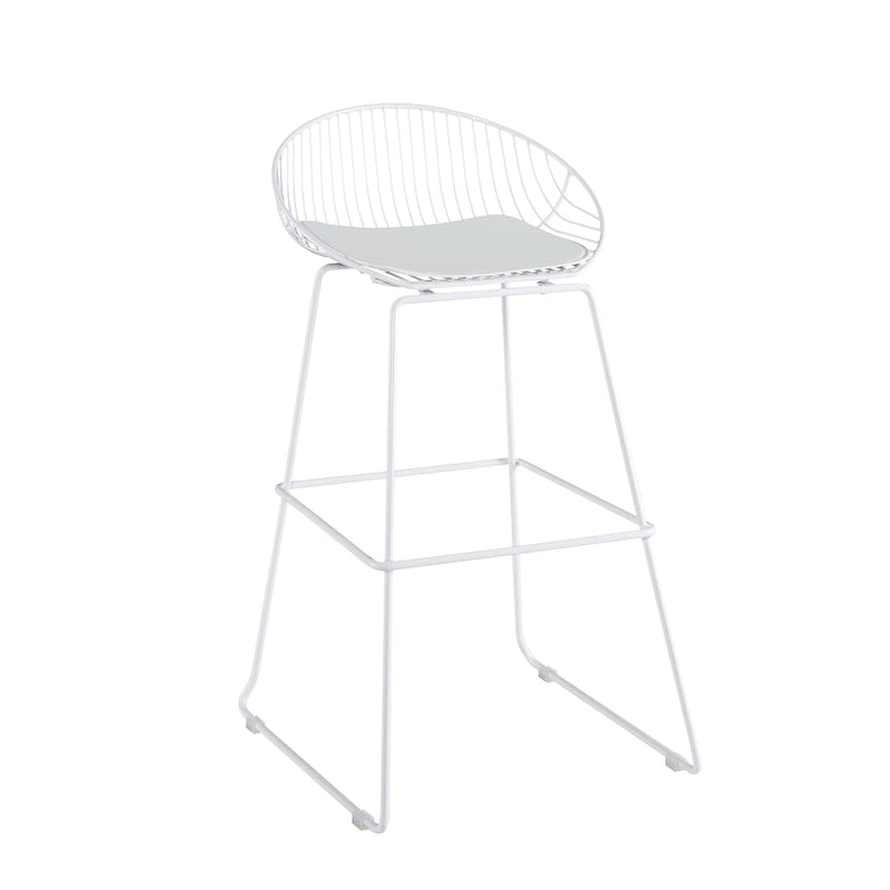 Tabouret de bar en métal avec coussin d'assise amovible en cuir PU