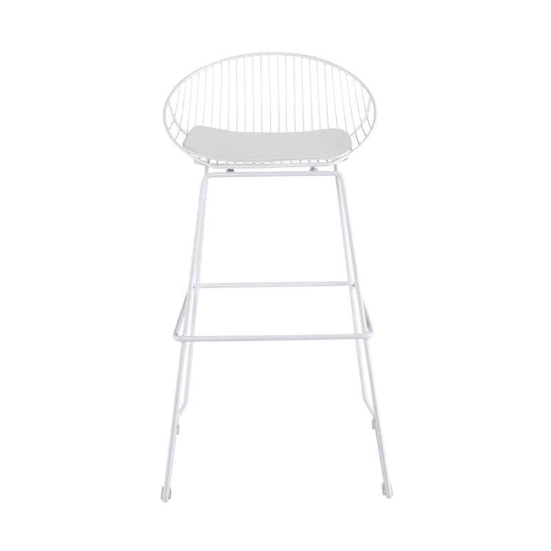 Tabouret de bar en métal avec coussin d'assise amovible en cuir PU