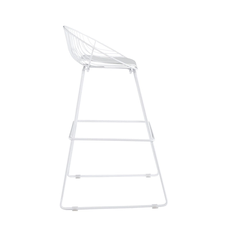 Tabouret de bar en métal avec coussin d'assise amovible en cuir PU