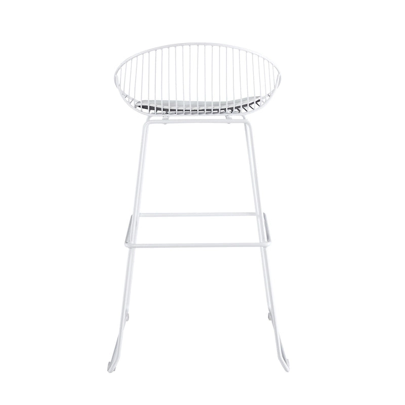 Tabouret de bar en métal avec coussin d'assise amovible en cuir PU