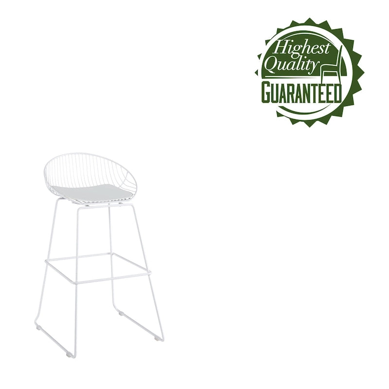 Tabouret de bar en métal avec coussin d'assise amovible en cuir PU