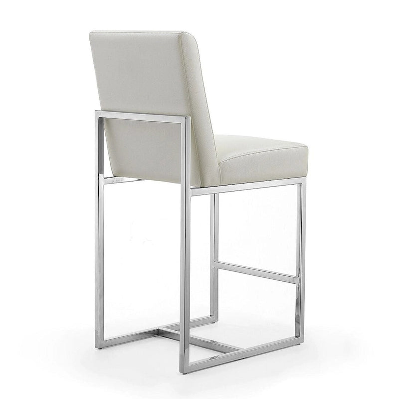 Tabouret de bar à hauteur de comptoir en acier inoxydable chromé de 37,2 po
