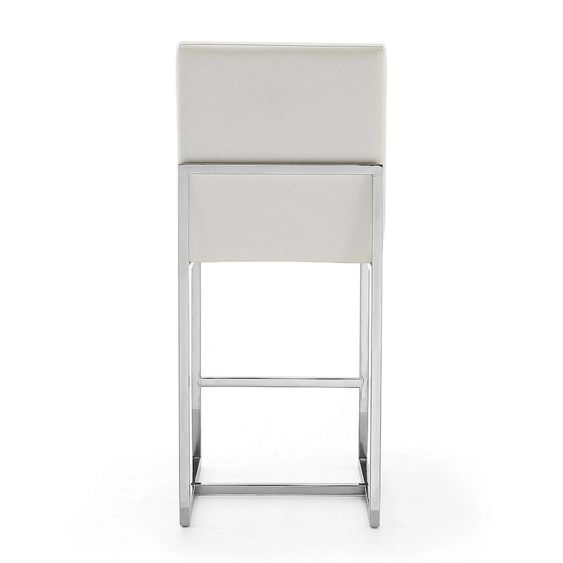 Tabouret de bar à hauteur de comptoir en acier inoxydable chromé de 37,2 po