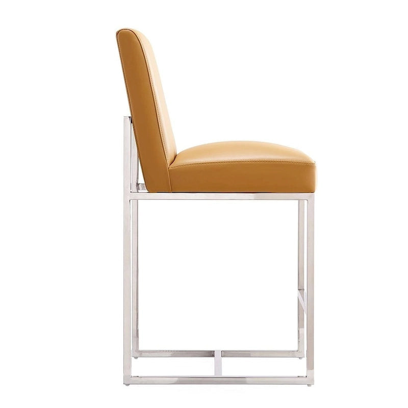 Tabouret de bar à hauteur de comptoir en acier inoxydable chromé de 37,2 po