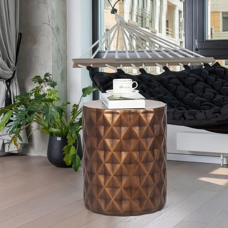Table d'appoint ronde moderne pour extérieur/terrasse
