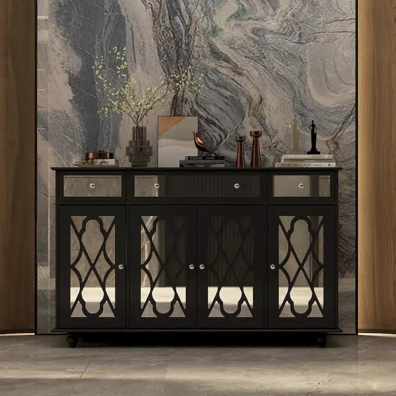 55.1 Armoire de rangement avec miroir Buffet d'appoint