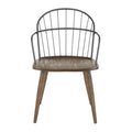 Chaise industrielle en bois de noyer foncé et métal noir - N/A