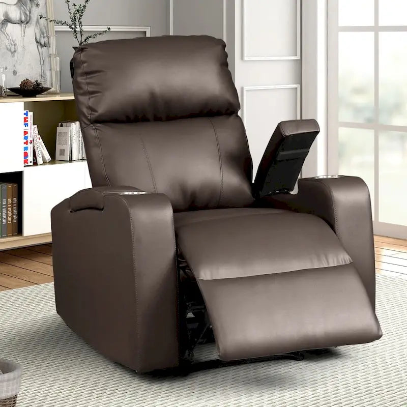 Fauteuil inclinable électrique moderne en similicuir rembourré